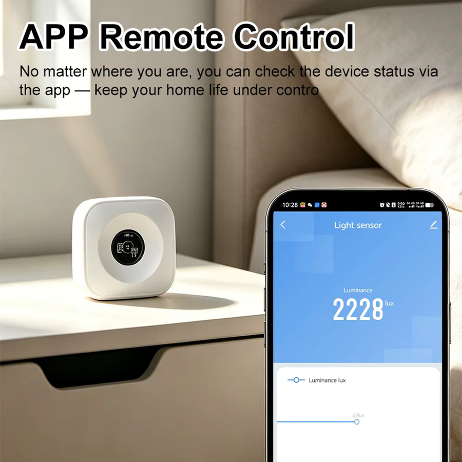 iHseno Zigbee Smart Helligkeitssensor Tuya Smart Life Twilight Sensor in Weiß zur Beleuchtungssteuerung mit Alexa Sprachassistent Unterstützung - Bild 2