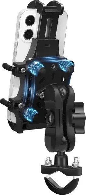 Universelle Handyhalterung für Motorrad, Fahrrad und Roller in Schwarz, passend für Smartphones von 4,7 bis 7,1 Zoll - Bild 1