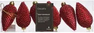 Decoris Christbaumschmuck Zapfen in Rot, 6 Stück, Höhe: 8 cm, Breite: 4,5 cm - Bild 1