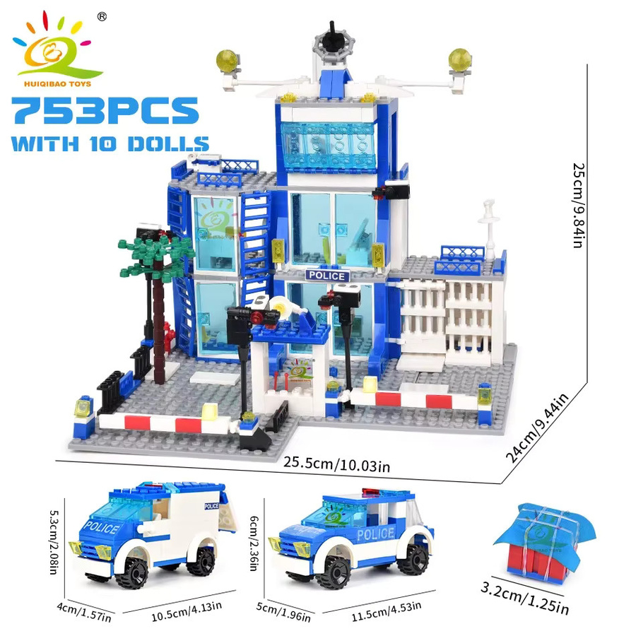 HUIQIBAO Stadt Polizei Station Bausteine Set, 753 Teile - Bild 5