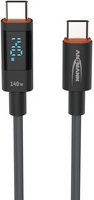 Ansmann USB-C auf USB-C Kabel USB 2.0 in Anthrazit Grau, Länge: 140 cm - Bild 1