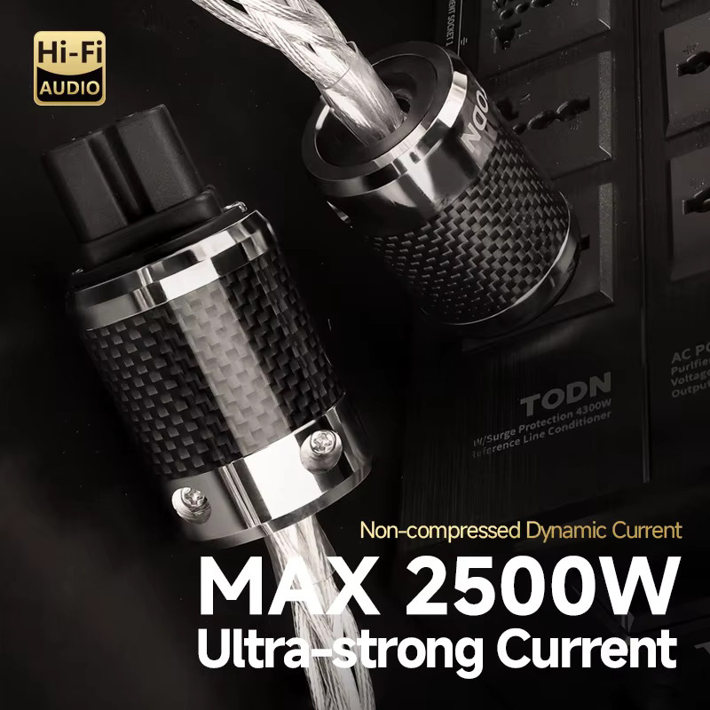 TODN HiFi-Stromkabel mit 7N versilberten OCC-Leitern für DAC und Verstärker in Silber - Bild 1