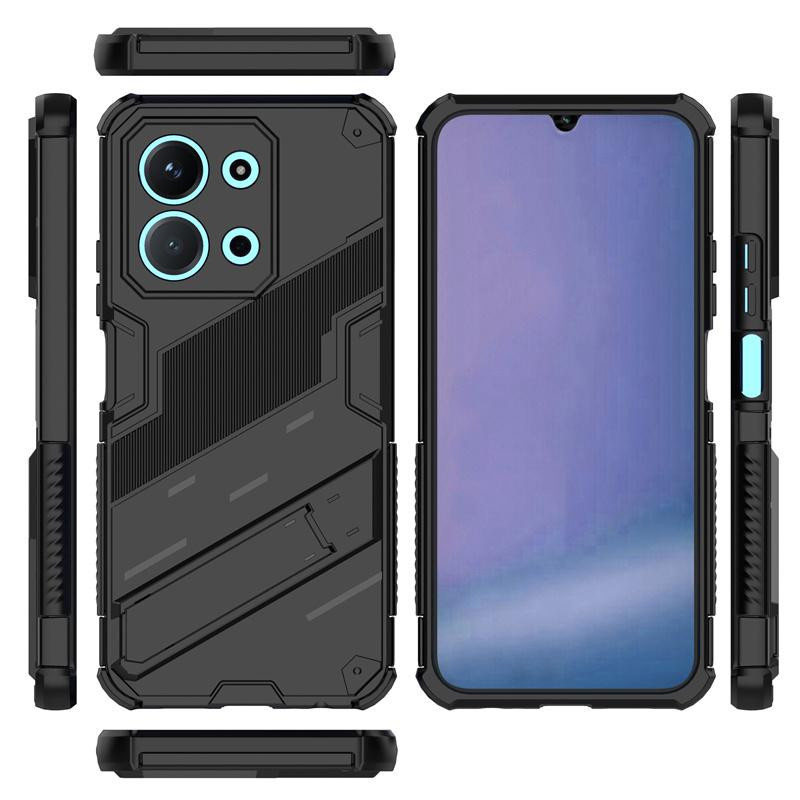 Xiaomi Poco C85 Armor Handyhülle Stoßfest mit Magnet-Halterung und Ständer in Schwarz - Bild 3