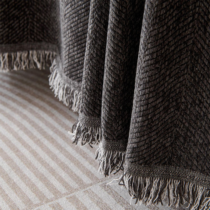 Your Warm Home Sofaüberwurf aus Jacquard-Chenille mit Quasten in Dunkelgrau, B/T: 180 x 130 cm - Bild 3
