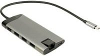 Argus Dockingstation GDC-802 in Grau mit USB-C, HDMI 4K UHD, Ethernet/LAN und USB-A - Bild 1