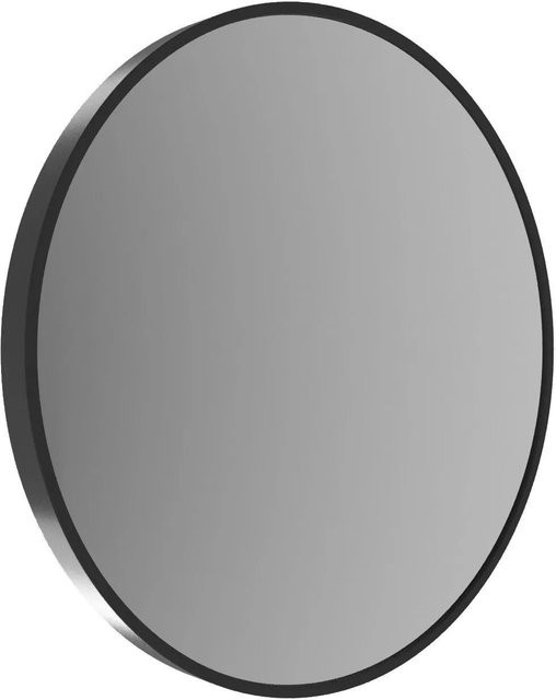 Aquabatos Rund Spiegel mit Aluminiumrahmen in Schwarz Matt, Durchmesser: 60 cm - Bild 1