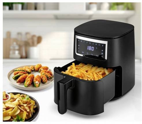 GourmetMaxx Digitale Heißluft-Fritteuse mit 4l Volumen und 1300W in Schwarz Matt - Bild 1