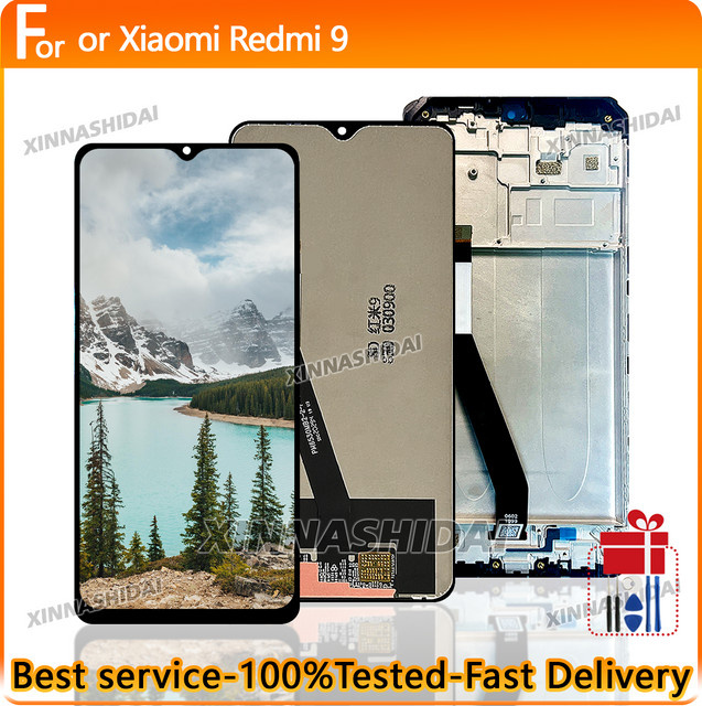 Xiaomi Redmi 9 LCD-Display Ersatzteil mit Touchscreen und Rahmen in Schwarz - Bild 1