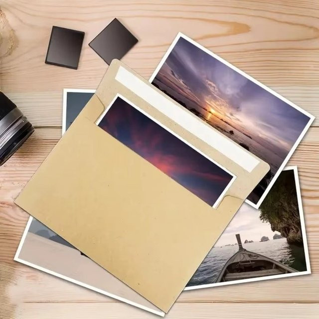 20 Stück selbstklebende Kraftpapier-Umschläge in Braun und Weiß zur Geschenkverpackung und für Grußkarten - Bild 1