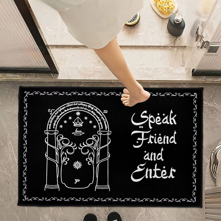 VIKAMA Moria Gate Teppich in Schwarz, Rechteckige Bodenmatte im Fantasy-Stil für Eingang, Foyer, Wohnzimmer oder Schlafzimmer, Breite: 60 cm, Tiefe: 40 cm - Bild 2