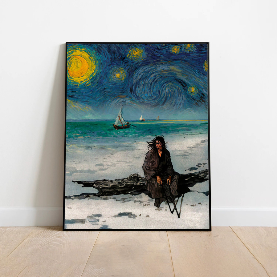 Vagabond Miyamoto Musashi Manga Poster als Leinwand Wandkunst im Portraitformat, Mehrfarbig - Bild 2
