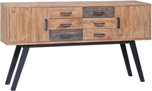 vidaXL Beistellschrank aus Massivholz Teak in Braun, B/T/H: 110 x 30 x 75 cm - Bild 1