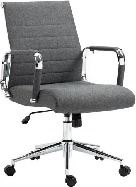 Svita Office Comfort Bürostuhl in Dunkelgrau mit Stoffbezug, Drehstuhl für Home-Office mit Armlehnen und Rollen - Bild 1