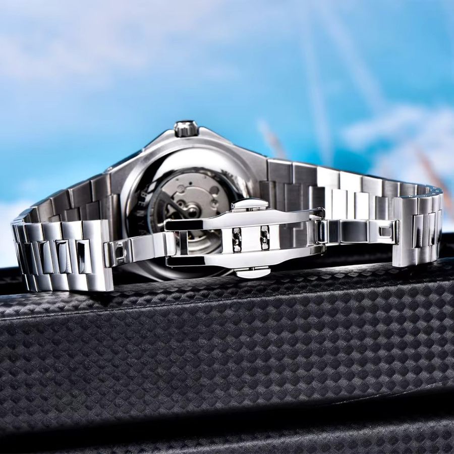 Benyar Automatik-Armbanduhr, Edelstahl, Schwarz, Herren - Bild 4