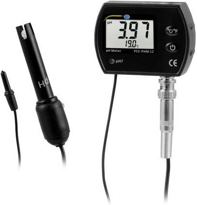 PCE Instruments pH-Meter PCE-PHM 12 mit Temperaturanzeige und Temperaturkompensation in Schwarz - Bild 1