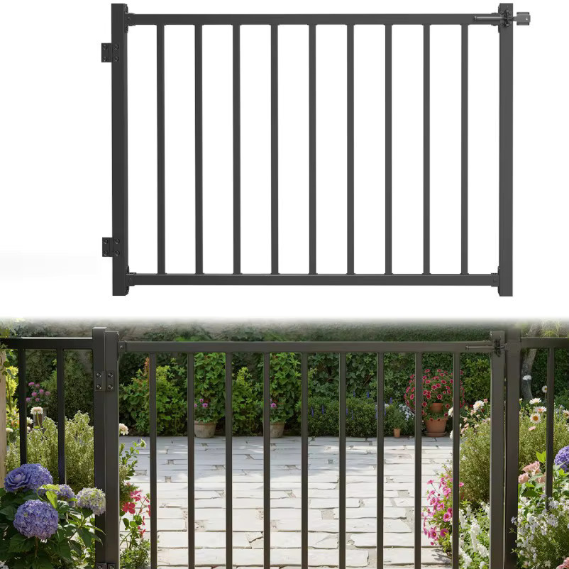 Amerikanisches Sicherheitstor für den Außenbereich in Schwarz, B/H: 91,44 x 121,92 cm - Bild 3