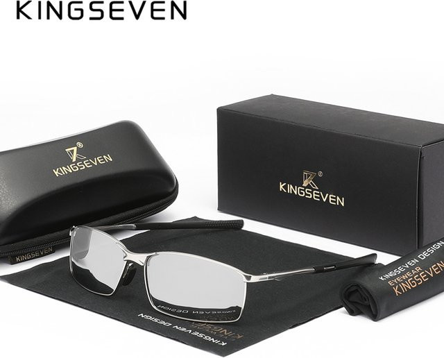 KINGSEVEN Sonnenbrille Rechteckig, Herren, Vollrand, Metall, polarisiert - Bild 1