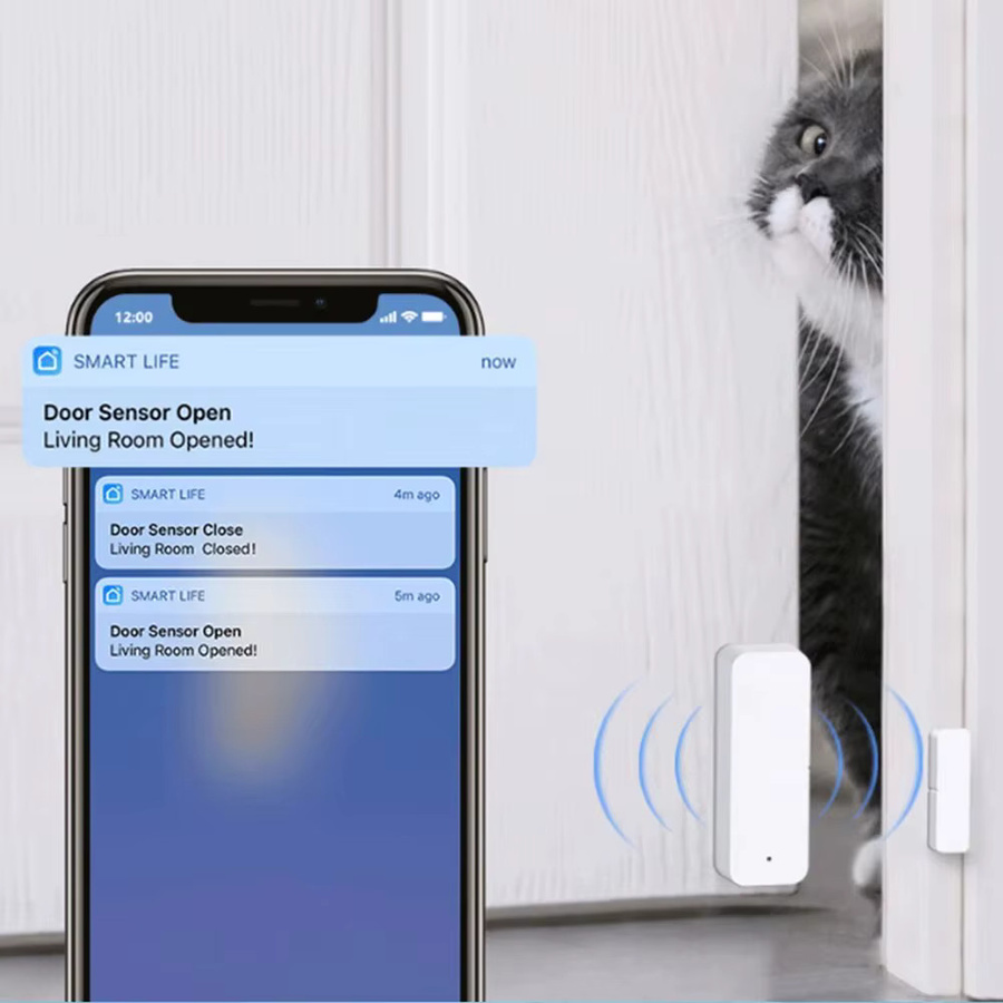 Tuya Zigbee WiFi Tür- und Fenstersensor in Weiß zur Steuerung über SmartLife und Alexa - Bild 4