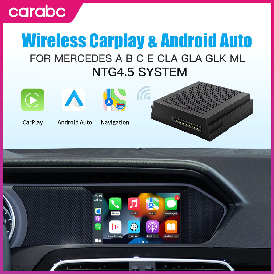 CARABC Wireless CarPlay Adapter für Mercedes Benz mit Android Auto, Mirror Link und AirPlay, Farbe: Schwarz - Bild 2