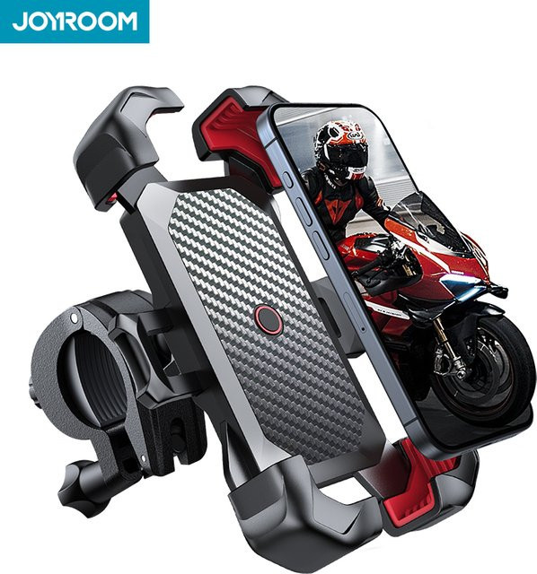 Joyroom Fahrrad-Handyhalter 360 Grad Universal Telefonhalterung für 4,7 bis 7 Zoll Smartphones mit GPS-Clip in Schwarz oder Rot - Bild 1