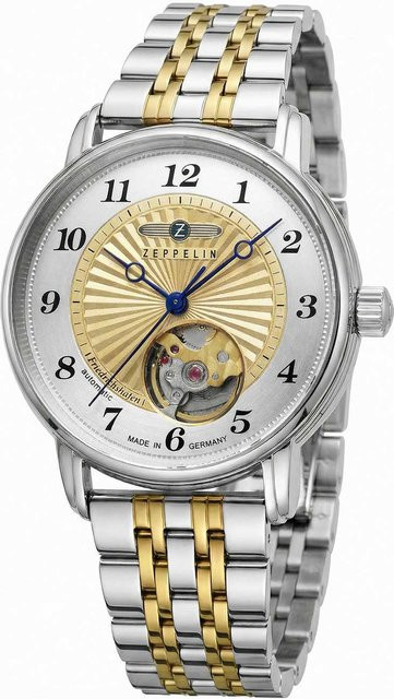 Zeppelin Damenuhr Automatik, Edelstahl, Gold, 36 mm, 5 ATM - Bild 1