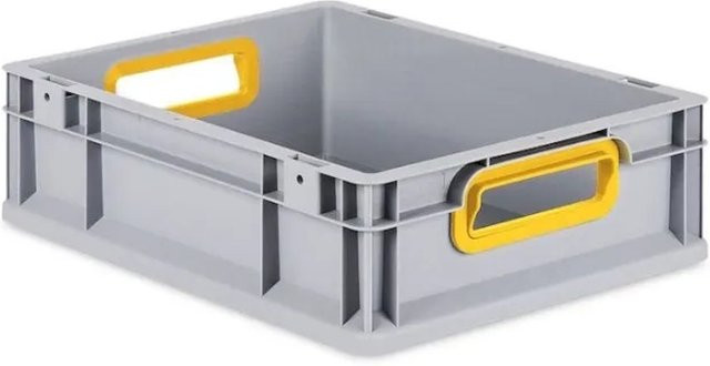 PROREGAL Eurobox Nextgen Color Transportbox mit Griffen und glattem Boden, Gelb, H x B x T: 12 x 30 x 40 cm, 11 Liter - Bild 1