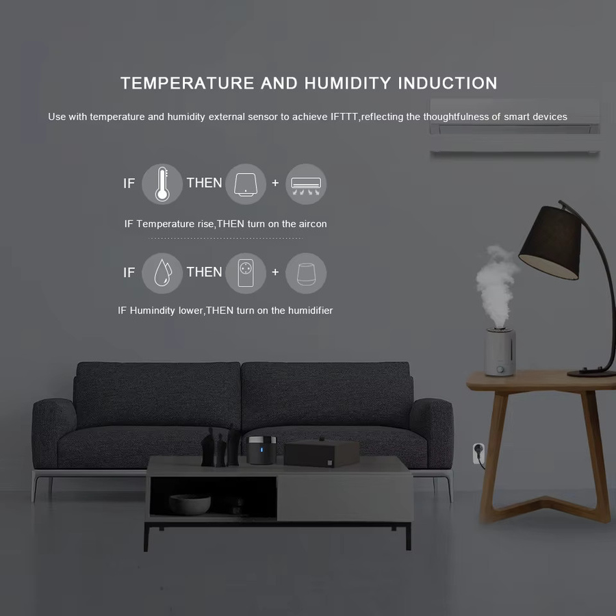 BroadLink RM4 Pro RM4+ HTS2 Smarte Universalfernbedienung mit Temperatur- und Feuchtigkeitssensor in Schwarz - Bild 2