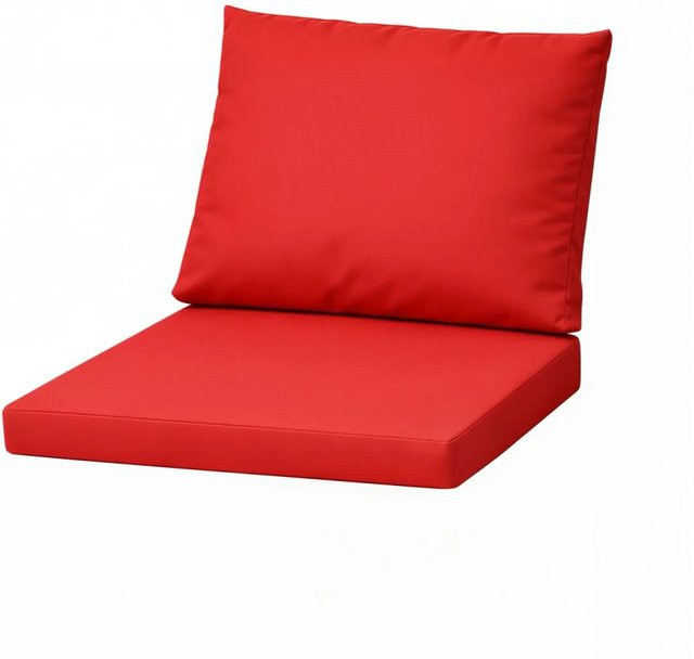 Setgarden Mix 2er Set Sitzkissen für Polyrattan Sessel in Rot mit abnehmbarem Bezug, Sitzkissen B: 50 cm, T: 52 cm, H: 7 cm und Rückenlehne B: 50 cm, H: 56 cm - Bild 1