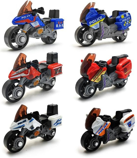 Linyi toy car Mini-Motorradmodell-Spielzeug, 6-teiliges Set, Metall, Kunststoff, Schwarz, ab 3 Jahren - Bild 1