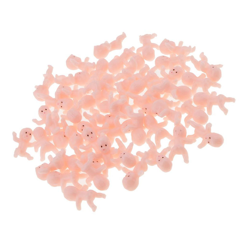50er Set Mini Baby Puppen als Partydeko für Mitgiftbeutel, Rosa, B/T/H: 2,5 x 1,7 x 0,8 cm - Bild 3