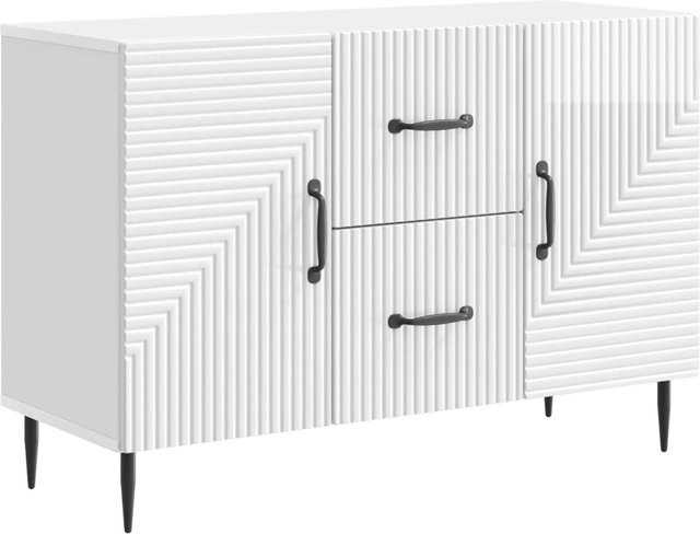 vidaXL Sideboard modern in Hochglanz Weiß, B/T/H: 89 x 34,5 x 60 cm - Bild 1
