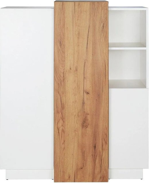 Sideboard Francoli von Vente-unique in Weiß und Eiche, Breite: 110 cm - Bild 1