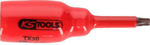 KS Tools 1/2" Bit-Stecknuss mit Schutzisolierung für TX-Schrauben T27, kurz, rot - Bild 1