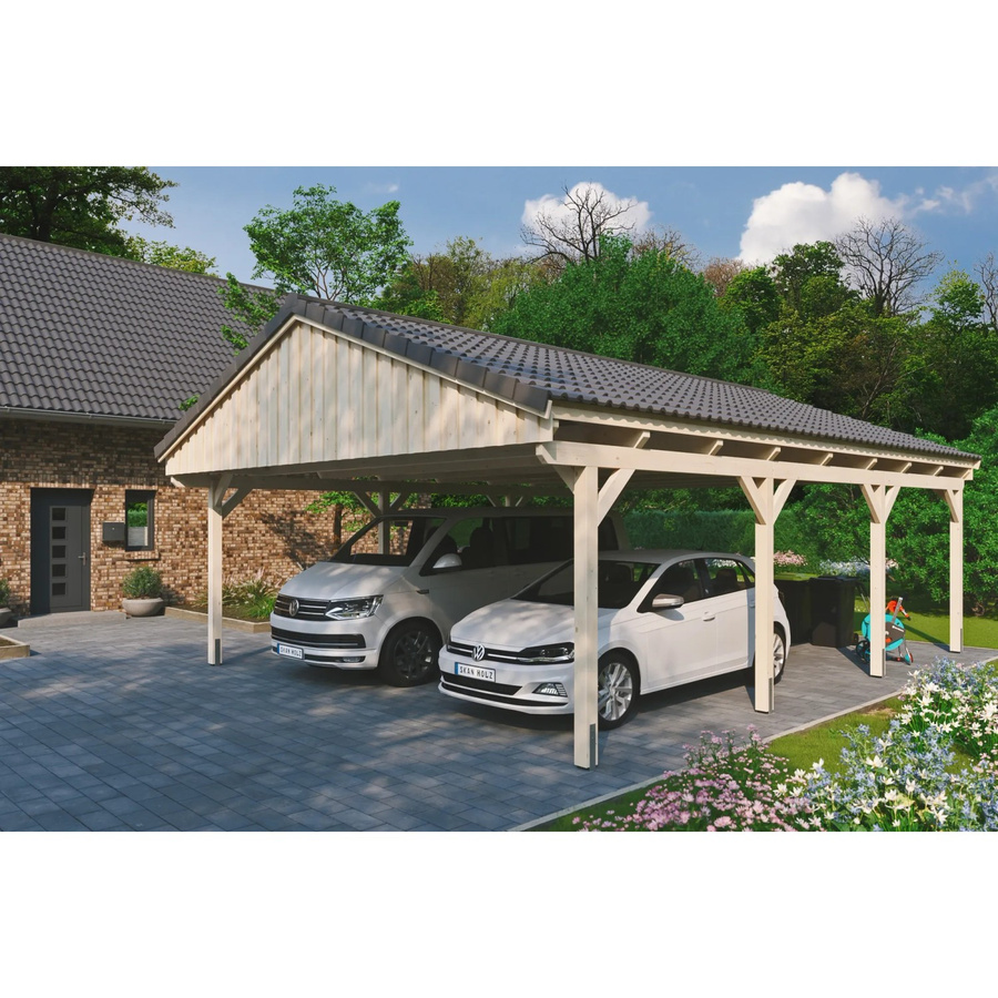 Skan Holz Carport Fichtelberg aus Fichte Leimholz in Beige B/T: 618 x 808 cm, Höhe: 362 cm - Bild 2