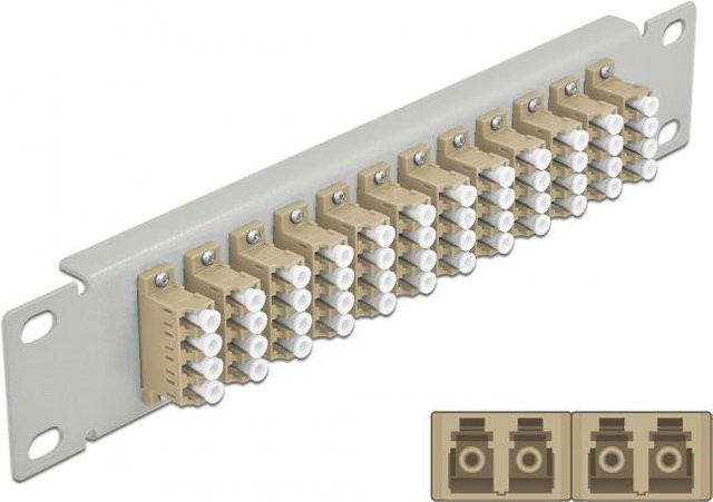 Delock Patch Panel LC MM x 48 in Grau, 1U, Breite: 25,4 cm - Bild 1