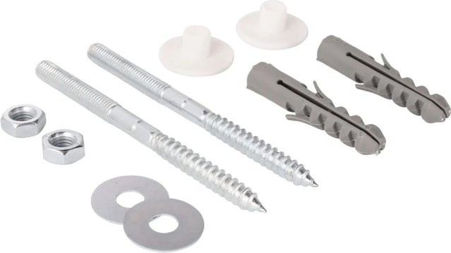 Würth Befestigungssatz für die Waschtisch-Wandmontage in Silber mit Nylon-Dübeln - Bild 1