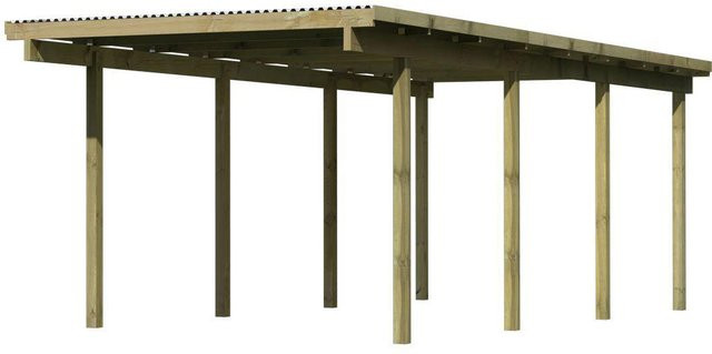 Karibu Einzelcarport Eco 2 Variante A aus Nadelholz mit PVC-Dachplatten, Farbe: grün, B/T: 268 x 576 cm - Bild 4