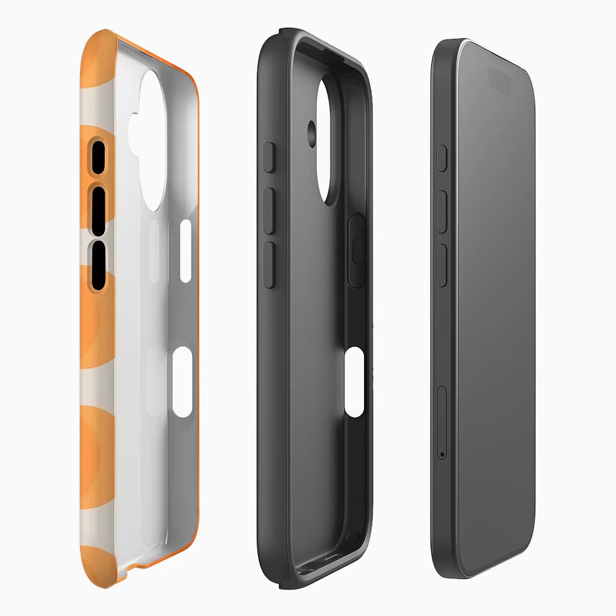 Orange Orbs Handyhülle für iPhone 17 16 15 14 13 12 Pro Max Plus mit doppelschichtiger Rückseite in Orange - Bild 2
