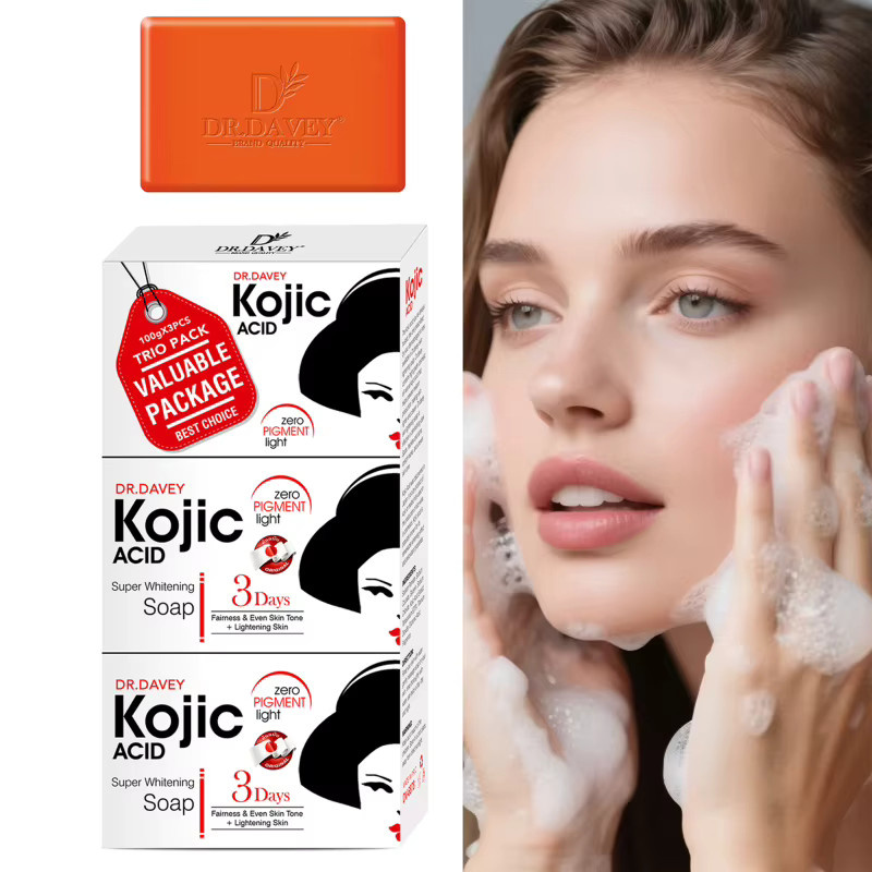 DR.DAVEY Kojisäure-Seife, 3 Stück, Gesicht und Körper, Unisex - Bild 2
