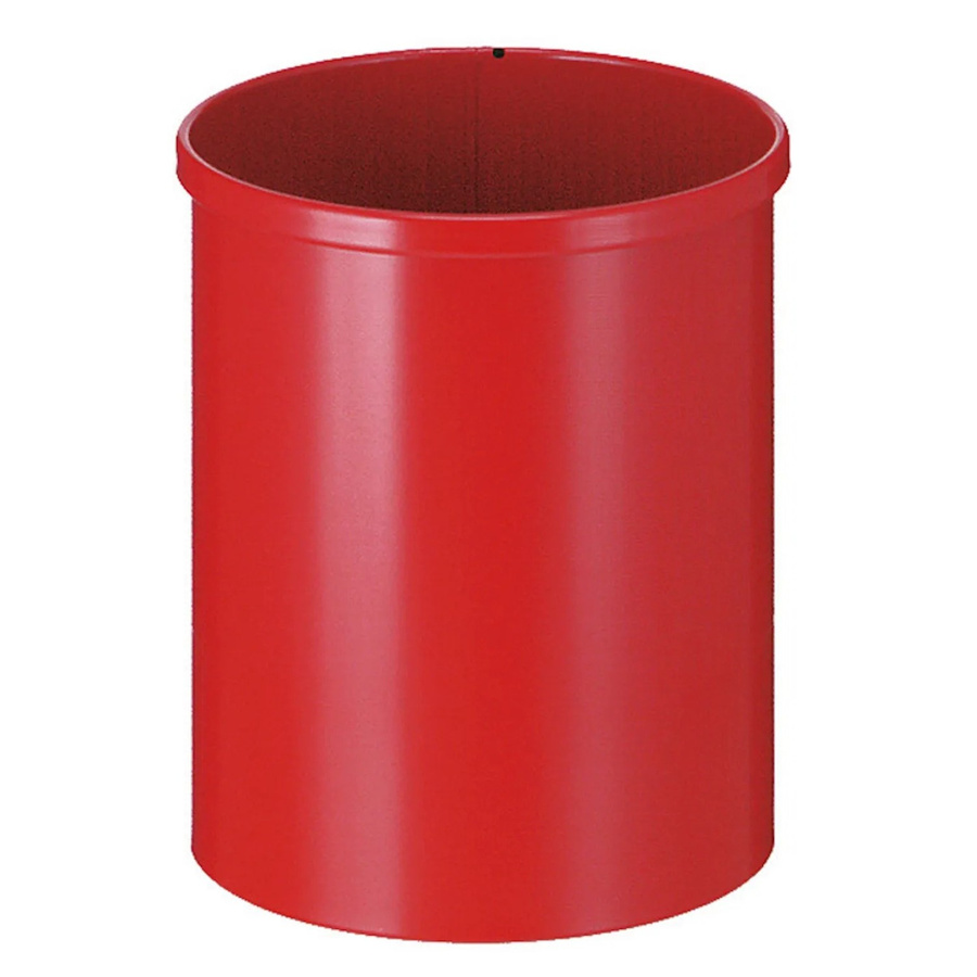 PROREGAL Runder Metall Papierkorb Rot, Höhe: 30,5 cm, Durchmesser: 25,5 cm - Bild 2
