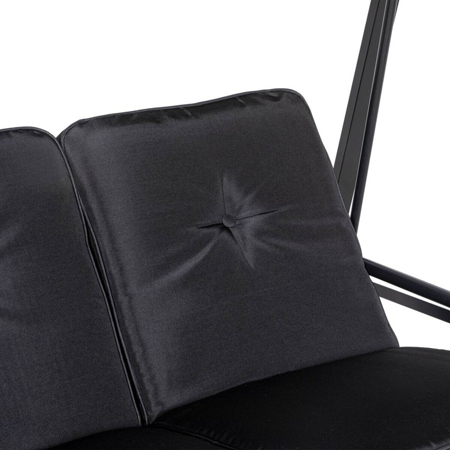 Outsunny Hollywoodschaukel Schwarz mit Sonnendach und Kissen aus Polyester und Stahl B/H/L: 116 x 172 x 145 cm - Bild 2