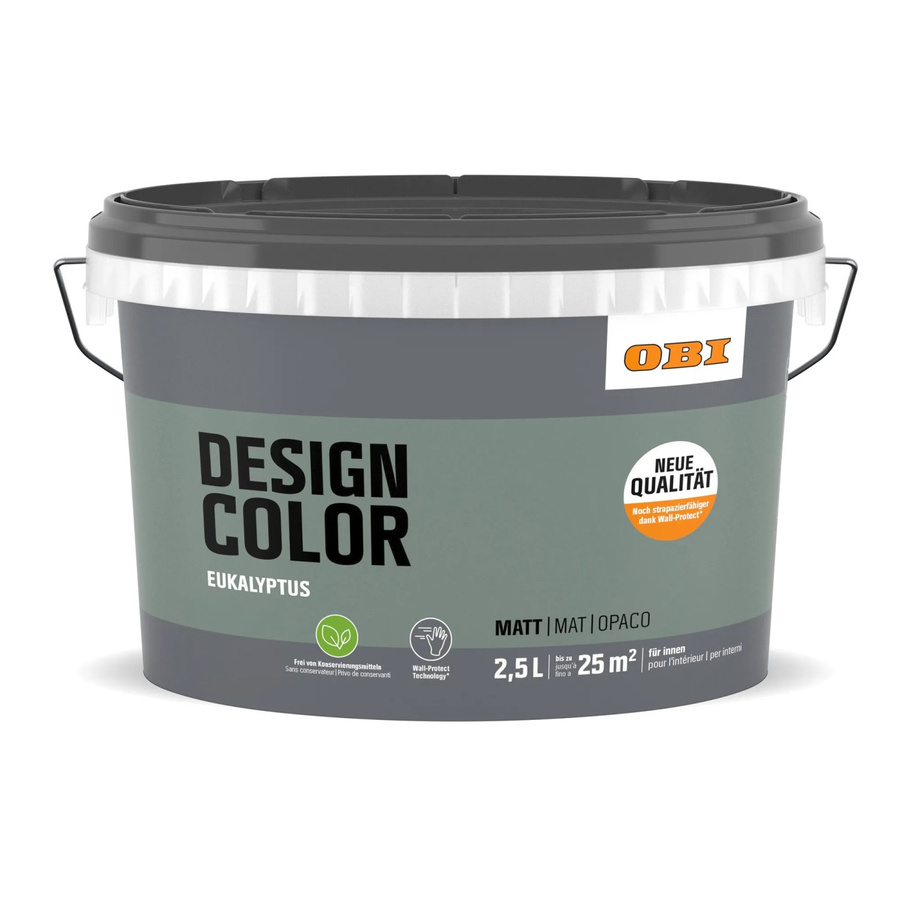 OBI Design Color Dispersion Wandfarbe Eukalyptus Grün Wasserbasiert - Bild 2