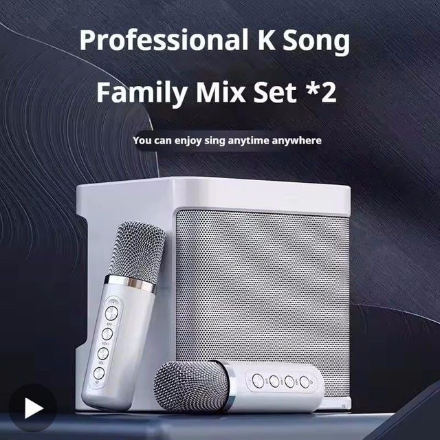 AyeBeau Tragbarer Drahtloser Bluetooth Karaoke Lautsprecher mit Mikrofon in Schwarz oder Weiß - Bild 1