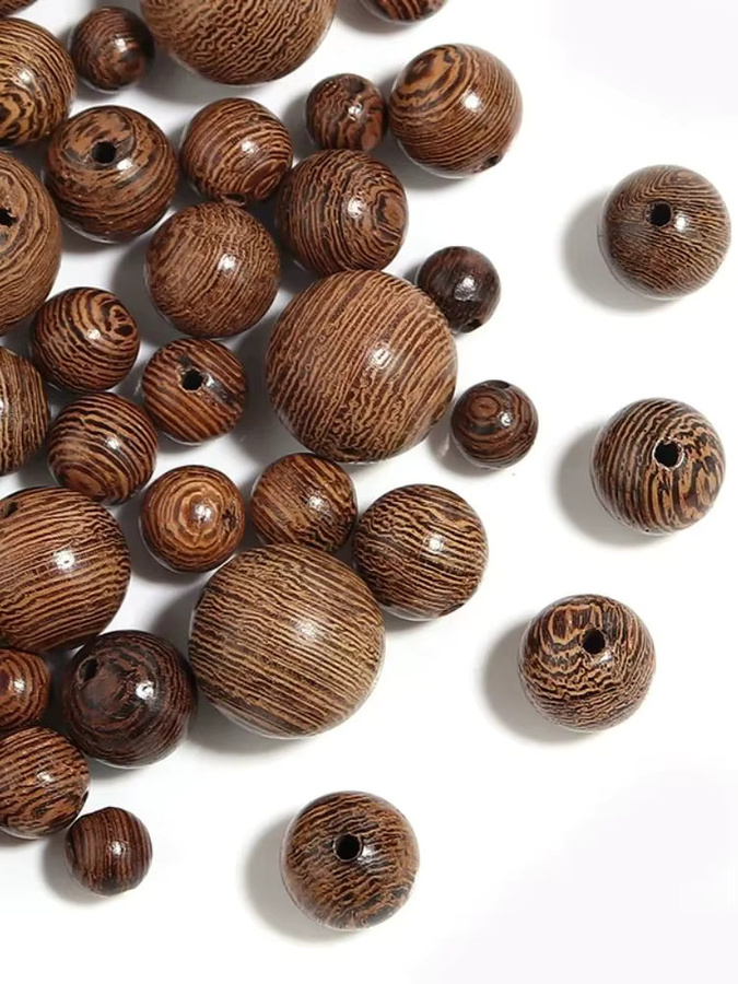 lingsai Holz Perlen, Runde Spacer, Unisex - Bild 5