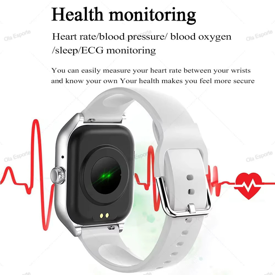 Ola Esporte Smartwatch 2025 in Pink mit 2,01 Zoll Farbbildschirm, Bluetooth für Anrufe, kompatibel mit Android und iOS, Fitness Tracker für Damen und Herren - Bild 3