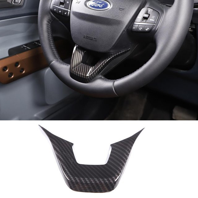 Suetlcoity Lenkradabdeckung Zierleiste im Carbon-Look für Ford Maverick 2022-2026, Schwarz - Bild 1