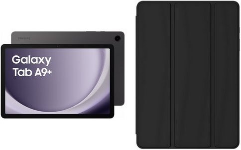 Samsung Galaxy Tab A9+ WiFi Tablet 64GB Graphite mit araree A Folio Case, 11 Zoll Display, Octa Core, Android - Bild 1