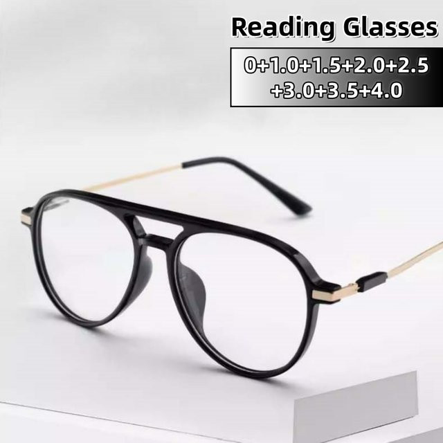 ZRGAE Lesebrille, Metall, Vollrand, Schwarz - Bild 1