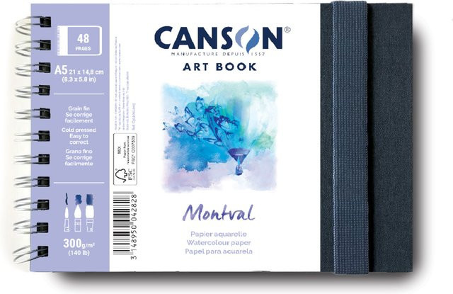 Canson Montval Zeichenbuch spiralgebunden, Blau, A5 - Bild 1