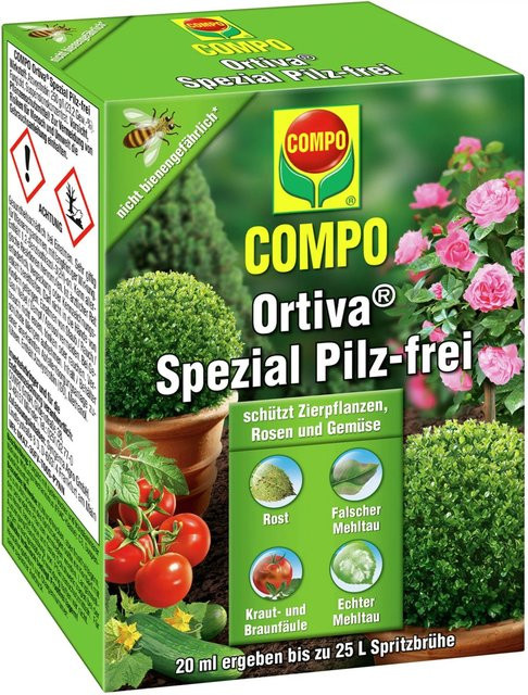 Compo Ortiva Spezial Pilz-frei Fungizid für Zierpflanzen, Rosen, Gemüse und Kübelpflanzen, 20 ml - Bild 1
